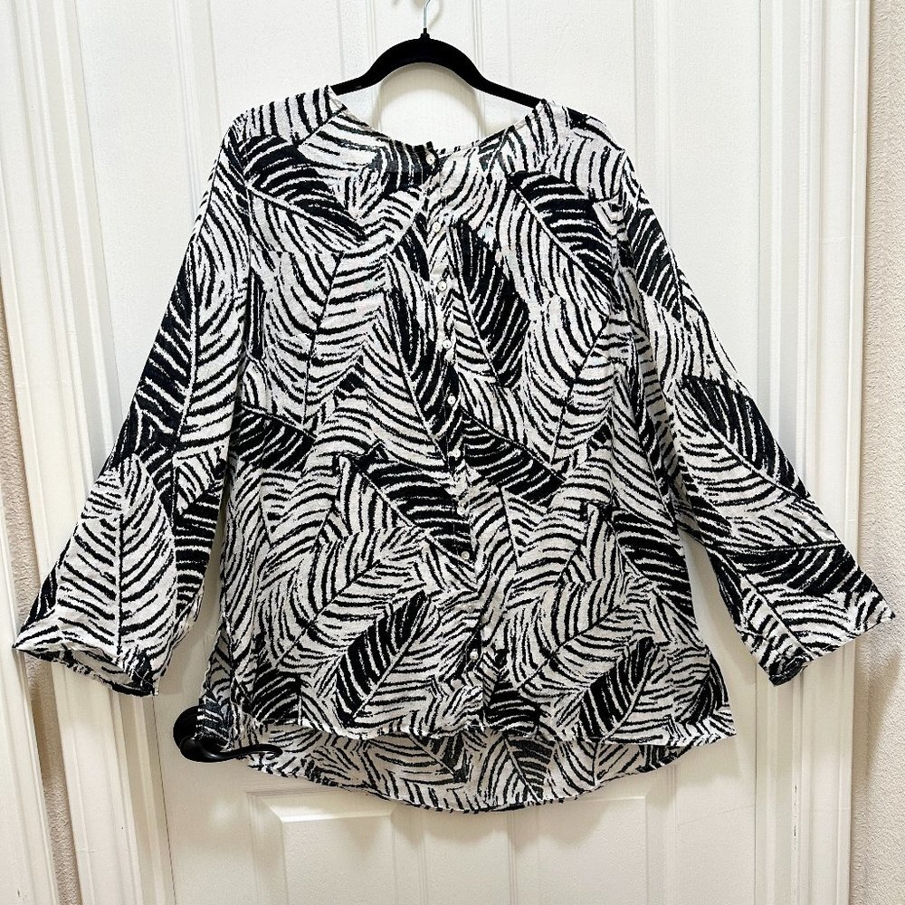 Cynthia Rowley 100% Linen Tunic Top Women's Size 1X  Cottagecore Coastal Boho
